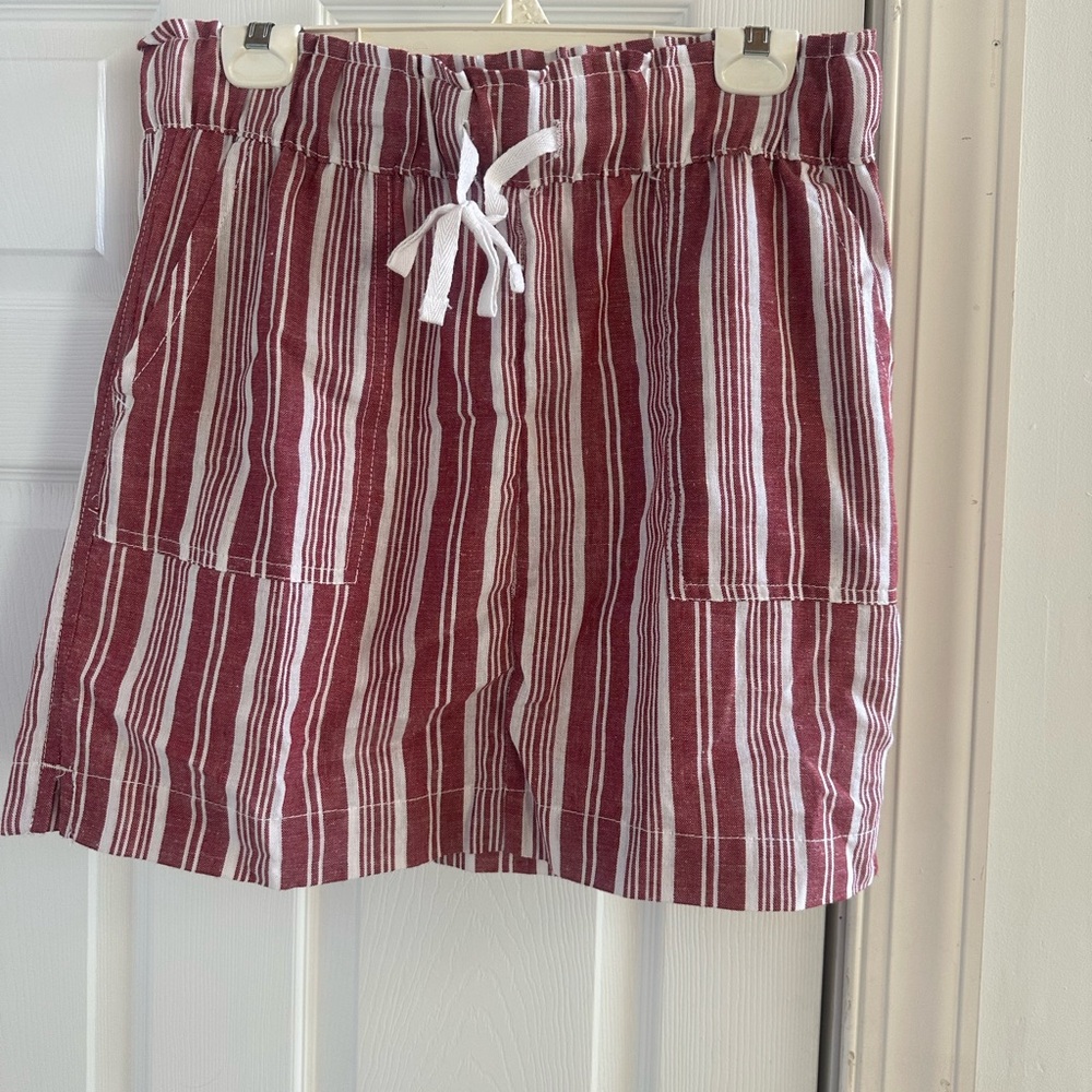Striped Burgundy and White Shorts
